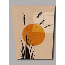 Exela Home Cam Tablo - Minimalist Doğa ve Güneş Tasarımlı Duvar Dekoru