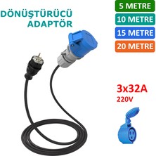 Hgsşarj 5m, 10M, 15M, 20M - 3X32A 220V ile Çalışan Cihazınızı, 220V Ev Tipi Prize Bağlar. Elektrikli Araç Şarj İstasyonu Dönüştürücü Adaptör