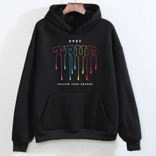 Swozz 3 Ip Kalın Kumaş Unisex Sweatshirt Hoodie Stay True