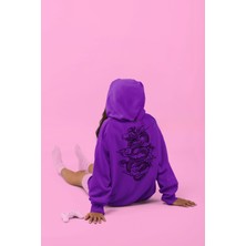 Swozz Angry Dragon Baskılı 3 Iplik Kalın Kışlık Özel Tasarım Sweatshirt Hoodie