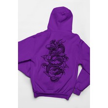 Swozz Angry Dragon Baskılı 3 Iplik Kalın Kışlık Özel Tasarım Sweatshirt Hoodie