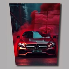 Exela Home Kırmızı Mercedes ve Duman Tablosu