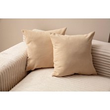 Bugi Home Collection Tek Renk 2'li Kırlent Kılıfı Bej Rengi 43X43