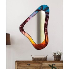 Exela Home Asimetrik Ayna Dijital Renkli Baskı Dekoratif Ayna