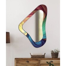 Exela Home Asimetrik Ayna Dijital Renkli Baskı Dekoratif Ayna