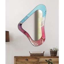 Exela Home Asimetrik Ayna Dijital Renkli Baskı Dekoratif Ayna