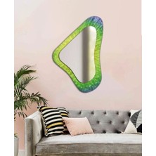 Exela Home Asimetrik Ayna Dijital Renkli Baskı Dekoratif Ayna