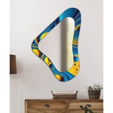 Exela Home Asimetrik Ayna Dijital Renkli Baskı Dekoratif Ayna