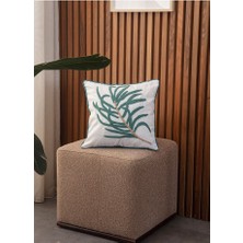 Bugi Home Collection Tekli Premium Punch Işlemeli Nakışlı Çiçek Temalı Kırlent Kılıfı