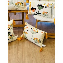 Bugi Home Collection 4’lü Punch Işlemeli Premium Nakışlı Dal Çiçek Temalı Dekoratif Kırlent Kılıfı