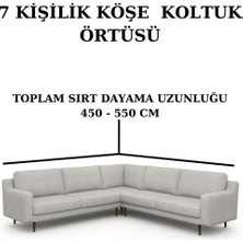 Berrak Avm Bürümcük Etekli L Köşe Koltuk Örtüsü. 7 Kişilik, Esnek, Köşe Koltuk Kılıfı/koltuk Örtüsü. Toplam Uzunluk 550CM