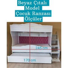 Mürsel Çocuk Ranzası (Beyaz - Çıtalı Model)