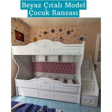 Mürsel Çocuk Ranzası (Beyaz - Çıtalı Model)