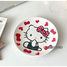 Syn İletişim Sanrio Kawaii Hello Kitty Stitch Stiç Kahvaltı Servis Yemek Tatlı Meyve Tabağı Tabak 20 Cm  Melamin Lolita Y2k Kpop Melamin Doğum Günü