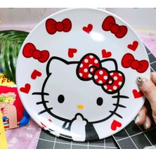 Syn İletişim Sanrio Kawaii Hello Kitty Stitch Stiç Kahvaltı Servis Yemek Tatlı Meyve Tabağı Tabak 20 Cm  Melamin Lolita Y2k Kpop Melamin Doğum Günü