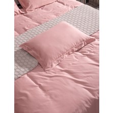 Kaay Pamuk Saten Yastık Kılıfı Dahil Nevresim Seti Çift Kişilik 200x220 Pembe