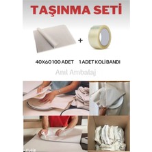 Tabak Bardak Eşya Paketleme Kağıdı 40 x 60 100 Adet - 1 Koli Bandı Taşınma Ambalaj Seti