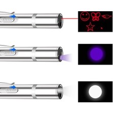 Mg Store USB Ile Şarj Edilebilen 3ın 1 Kırmızı Işık +Beyaz LED Meşale Işık + Uv El Feneri Kedi Lazeri