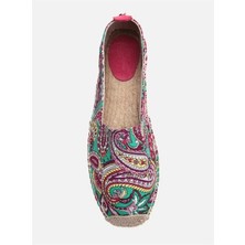 Su Espadril Tenny Yeşil Şal Kadın Düz Espadril