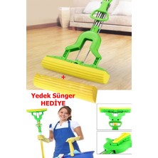 Mediterian Yeşil Renk Kelebek Mop  + Yedek Sünger, Sünger Mop
