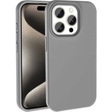 Good Case Apple iPhone 15 Pro Için Silinebilir Kivi Silikon Kapak Koyu Gri