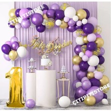 Çıtıpıtıstore Mor Macaron Balon Zinciri Seti 1 Yaş Kutlamaları İçin 10 Adet Renkli Balon