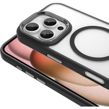 FUJİMAX Apple iPhone 16 Pro Max Kılıf Wireless Şarj Özellikli Zore Krom Magsafe Silikon Kapak