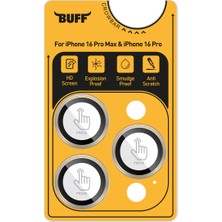 Buff iPhone 16 Pro Max / iPhone 16 Pro Titanyum Lens Koruyucu Gray