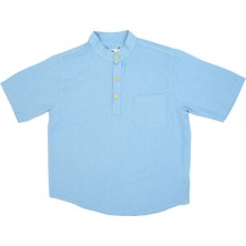 RG Brand Erkek Çocuk %100 Keten Kumaş, Yazlık Yakasız Gömlek_RG1496