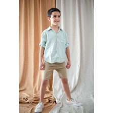 RG Brand Erkek Çocuk %100 Keten Terletmeyen Uzun Kollu Gömlek_RG1492