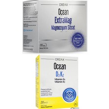 Ocean Extramag Magnezyum Sitrat 30 Saşe + D3K2 Damla 20 ml