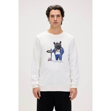 Bad Bear Panther Beyaz Erkek Sweatshirt