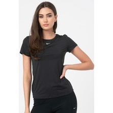 Nike Dri Fit Training One Slim Tshirt Black Kadın Antreman Tişörtü Siyah