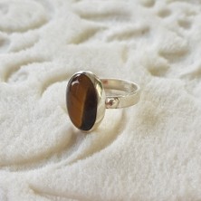 Canka Kaplan gözü Taşlı El İşi Gümüş Yüzük