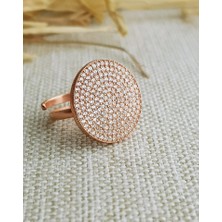 Canka Zirkon Taşlı Yuvarlak Gümüş Yüzük