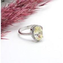 Canka Sitrin Taşlı Gümüş Yüzük