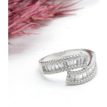 Canka İthal Baget Taşlı Gümüş Yüzük