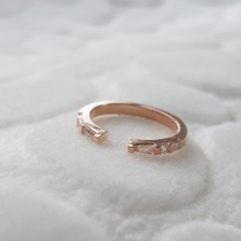 Canka Baget Taşlı Tasarım Gümüş Yüzük