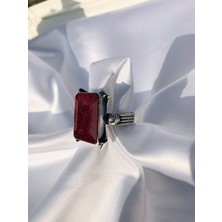 Canka Yakut TaşTasarım Gümüş Yüzük