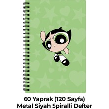 Anime Marketi Powerpuff Girls Tasarımlı 3 Adet A5 Spiralli Defter (Blossom - Bubbles ve Buttercup)