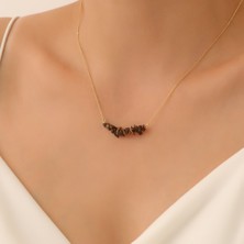 Nox Jewelry 925 Ayar Gümüş Değerli ve Doğal Kaplan Gözü Taş Kolye - CNS00557