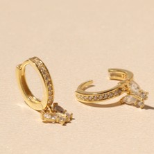 Eva Pırlanta Mini Kelebek Küpe 718874 Gold