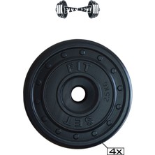 Fitset Vinyl 38 kg Z Barlı Halter Seti ve Dambıl Seti Ağırlık Fitness Seti 38 kg Siyah