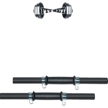 Fitset Vinyl 38 kg Z Barlı Halter Seti ve Dambıl Seti Ağırlık Fitness Seti 38 kg Siyah