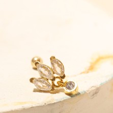 Eva Pırlanta Askılı Çiçek Piercing 717128 Gold