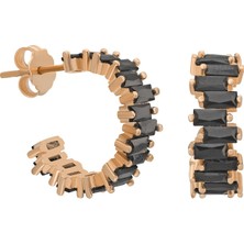 Eva Pırlanta Siyah Taşlı Küpe 718893 Rose