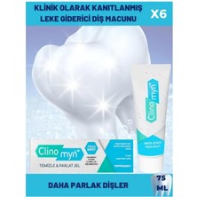 Clinomyn Fresh Diş Beyazlatan ve Parlatan Jel Diş Macunu 75 ml x 6 Adet