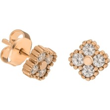 Eva Pırlanta Yonca Küpe 717026 Rose