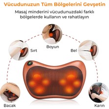 Alfa Gift Boyun - Sırt - Bel - Bacak - Yoğurmalı - Isıtmalı - 8 Toplu - Çok Fonksiyonlu Masaj Yastığı