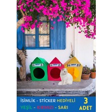 Han Plus Plastik Kedi Evi Su Geçirmez Mavi 3'lü - İsimlik Sticker Hediyeli